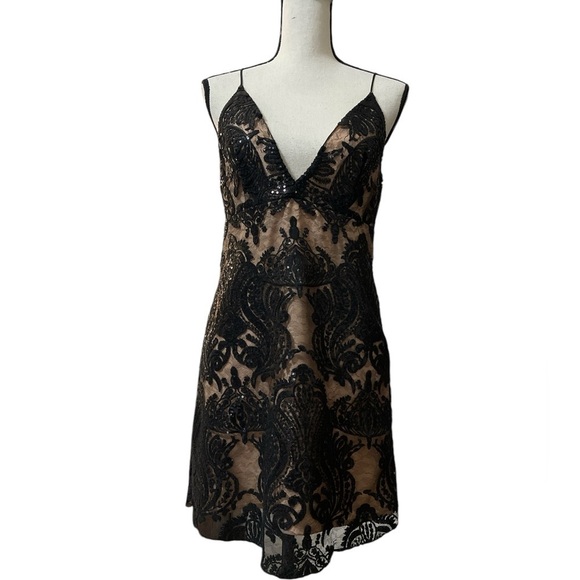 Free People Night Shimmer Mini Dress Sz. 2 - Picture 8 of 14